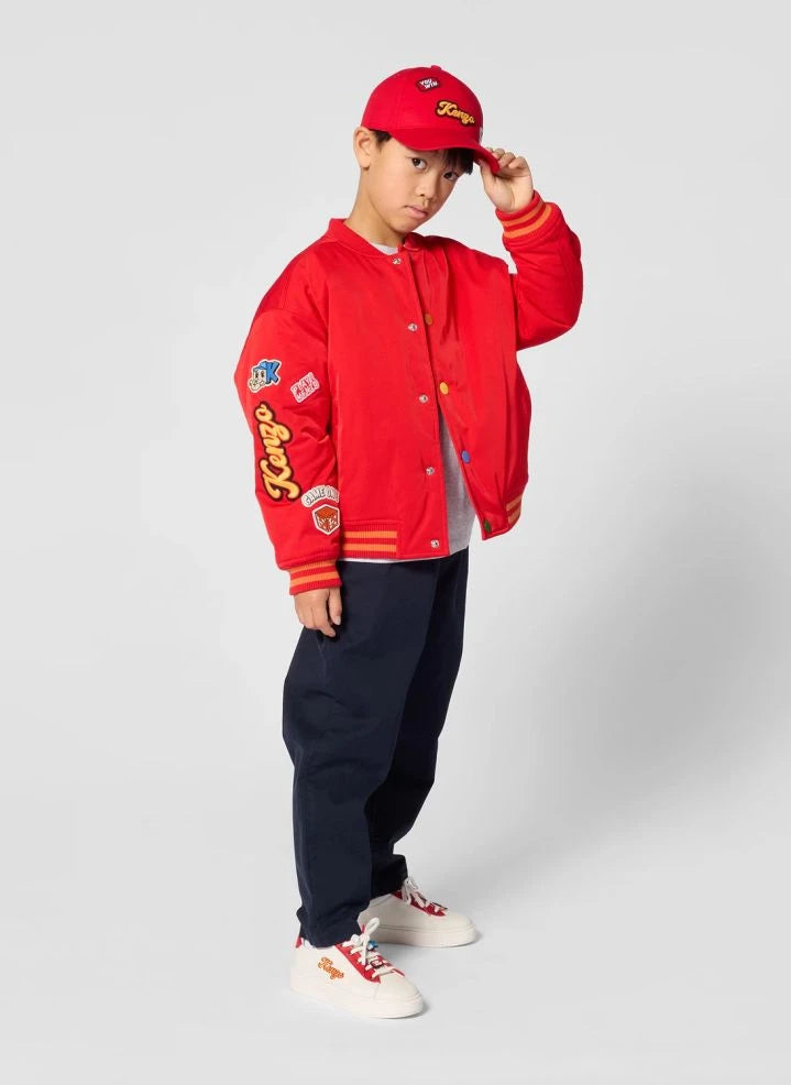 Kenzo - Bomber with Embroidered Kenzo Patch | Red