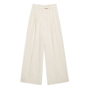 Anine Bing - Lou Striped Pants | Cream