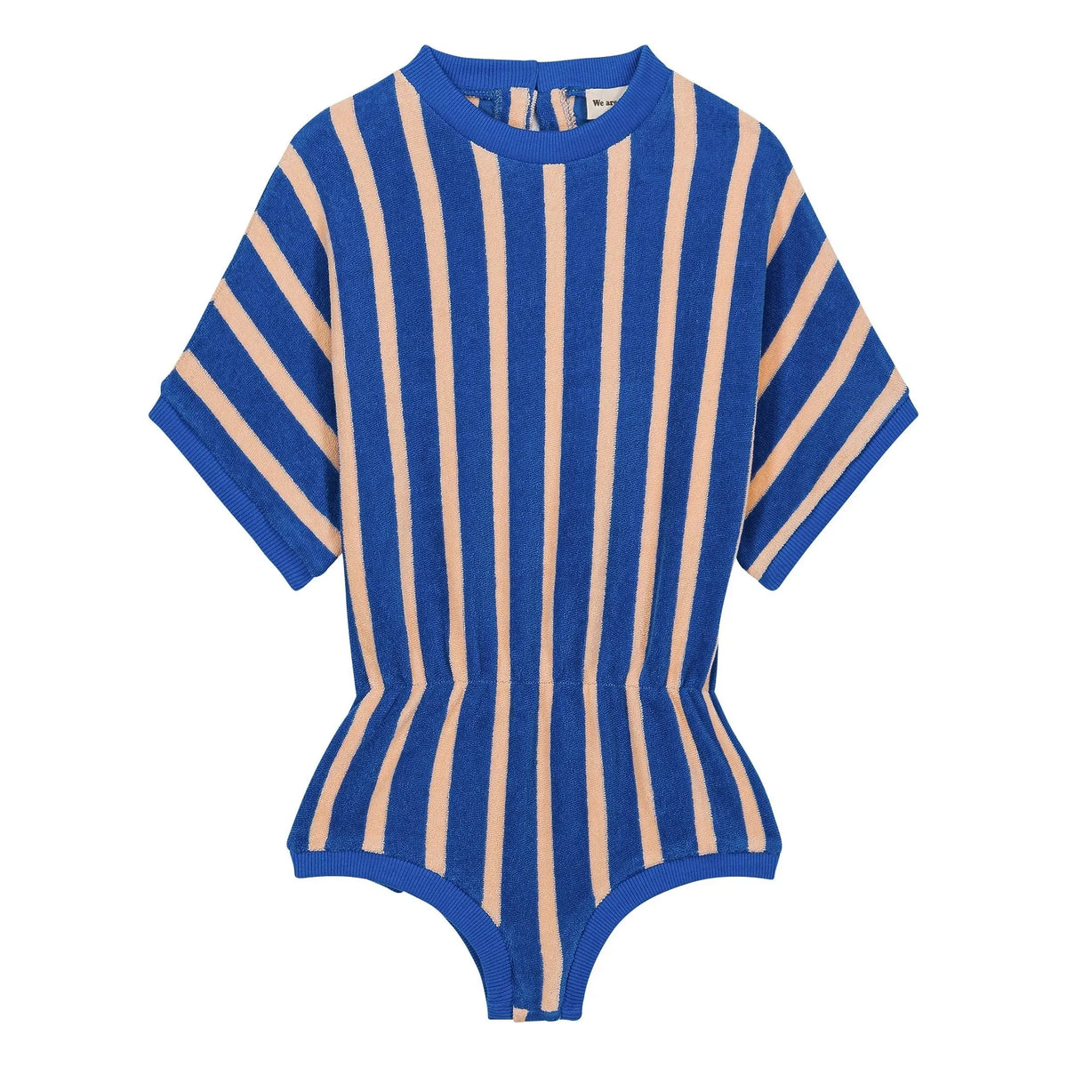 We Are Kids - Romy Striped Organic Cotton Towel Romper | Blue