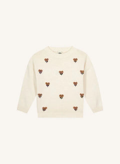 Bonton - Love-Filled Hearts Sweater | Ecru