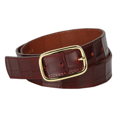 herbert frère soeur - La Sabin Croco belt | Cherry red