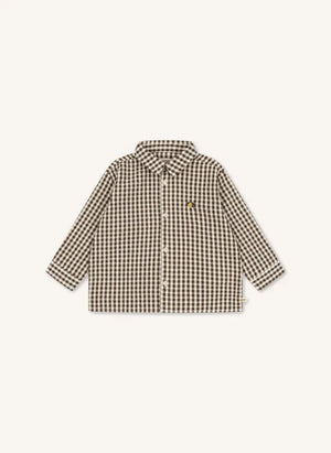 Konges Sløjd - Kim Checked Seersucker Shirt, Organic Cotton | Brown