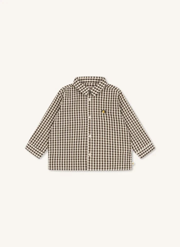 Konges Sløjd - Kim Checked Seersucker Shirt, Organic Cotton | Brown