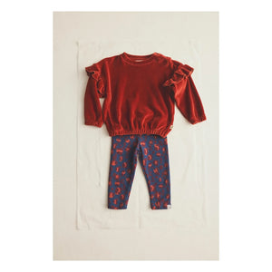 Cozmo - Heidi Velvet Organic Cotton Sweatshirt | Dark Red