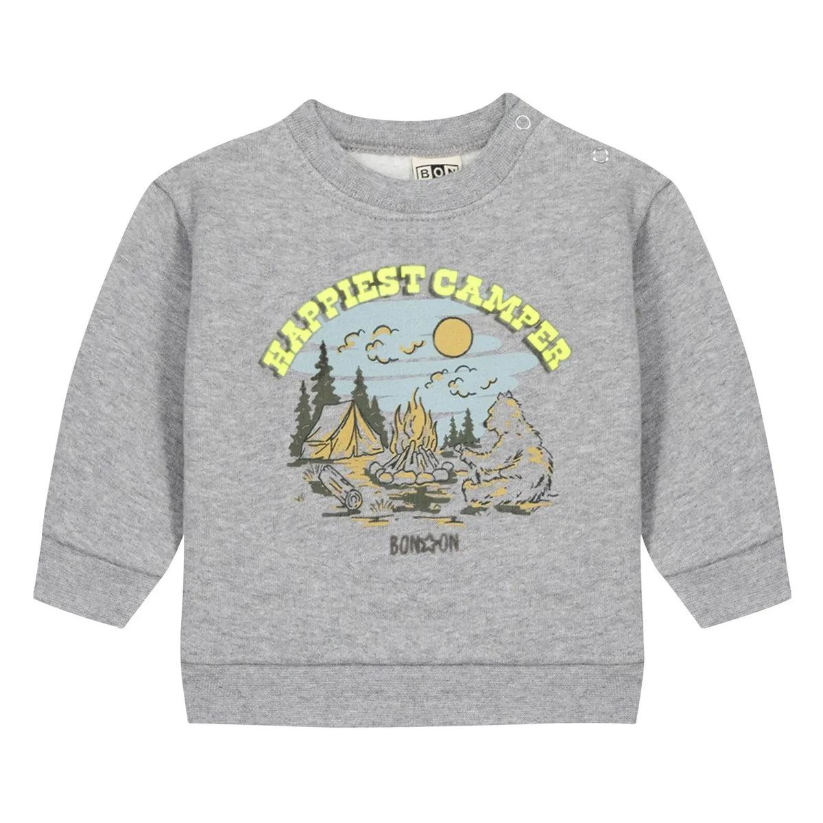 Bonton - Smily Happi Sweatshirt | Heather Grey