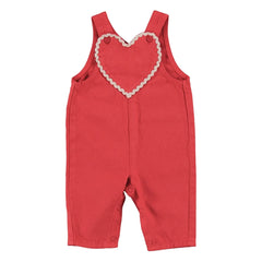 Bebe Organic - Maya Heart Overalls | Red