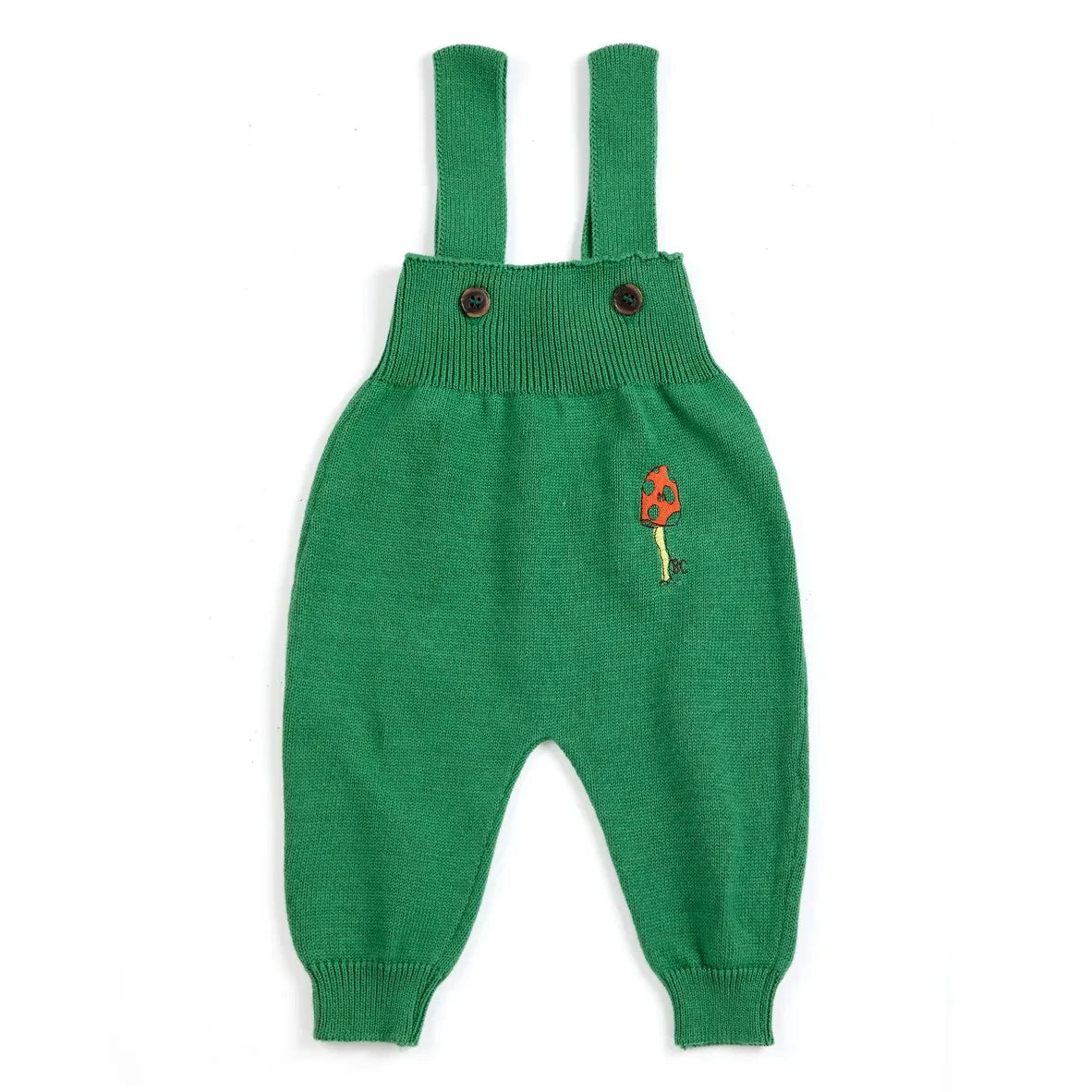Bobo Choses - Organic Cotton Knitted Toadstool Overalls | Green