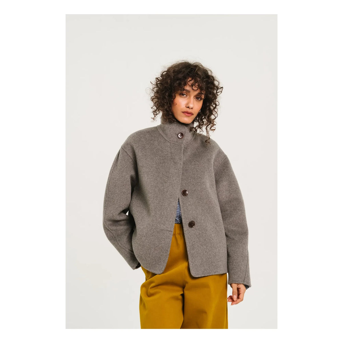 Sacrécoeur - Estele Reversible Wool Jacket | Gray