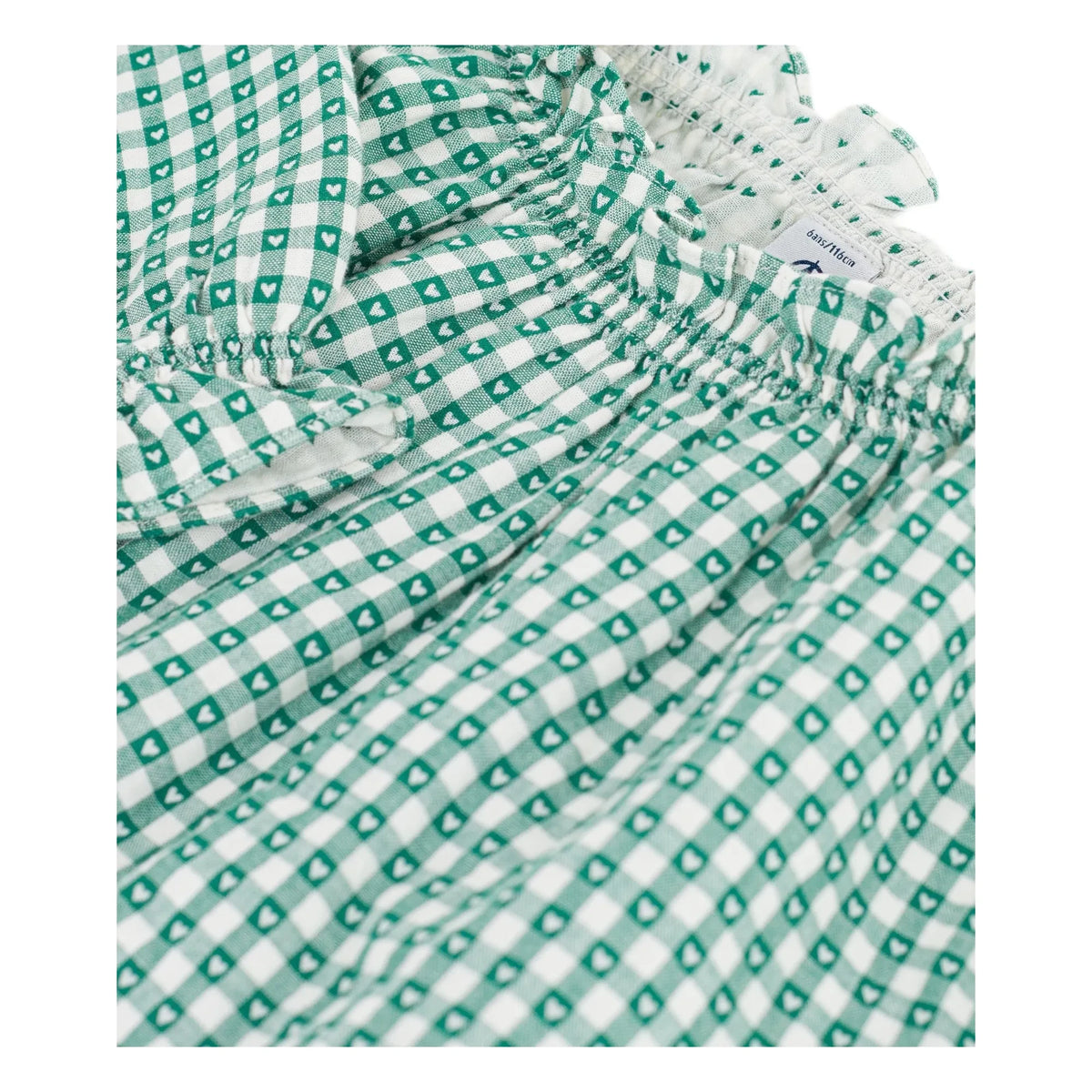 Petit Bateau - Wide Vichy Blouse %100 Organic Cotton | Green