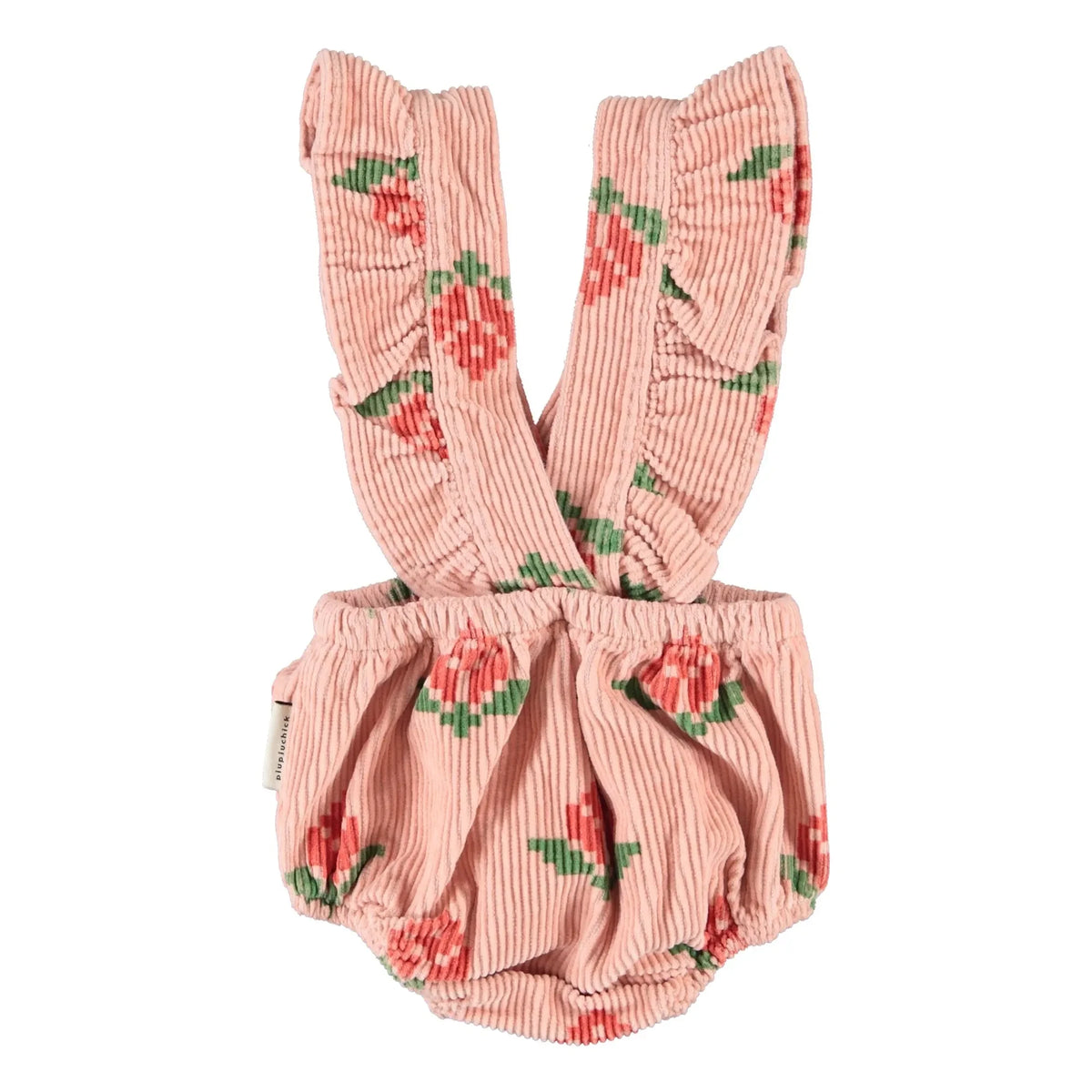 Piupiuchick - Organic Cotton Velvet Floral Strapless Bloomers | Pink