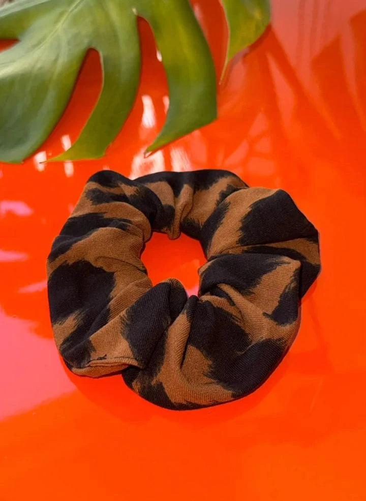 Paloma Collection - Leopard Print Winter Scrunchie | Brown