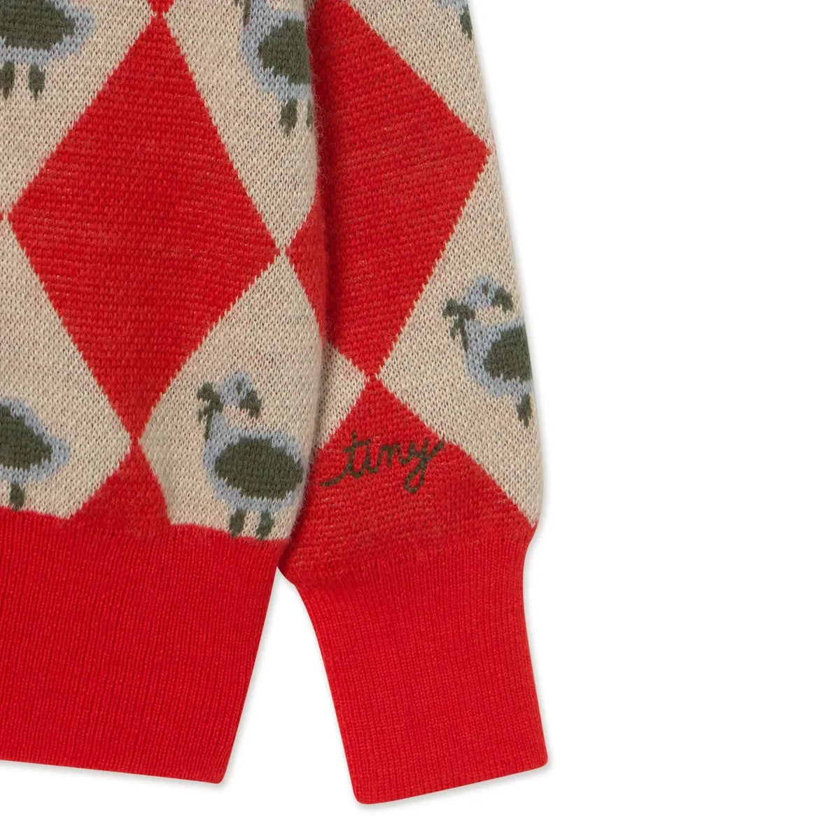 Tinycottons - Argyle Wool Sweater | Red