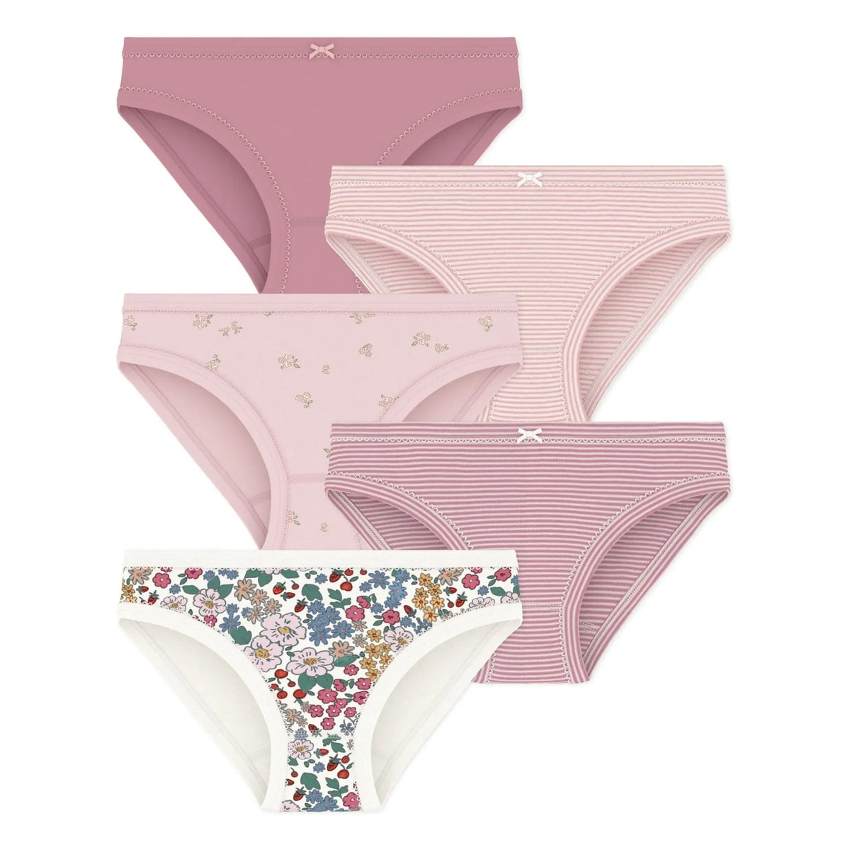 Petit Bateau - 5-piece Floral Brief Set | Pink