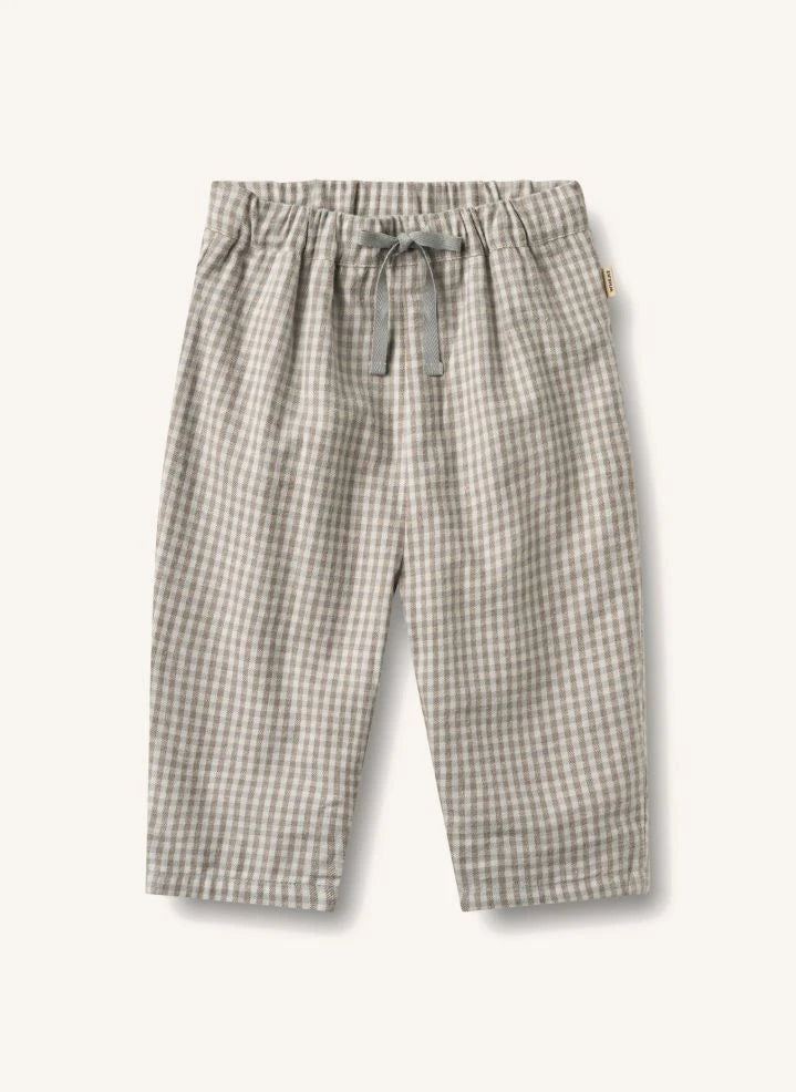 Wheat - Arne organic cotton checked trousers | Cream