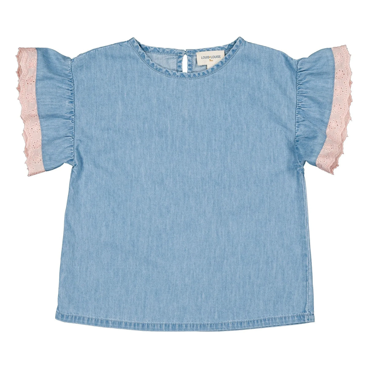 Louis Louise - Loli Chambray Lace T-shirt | Light Blue