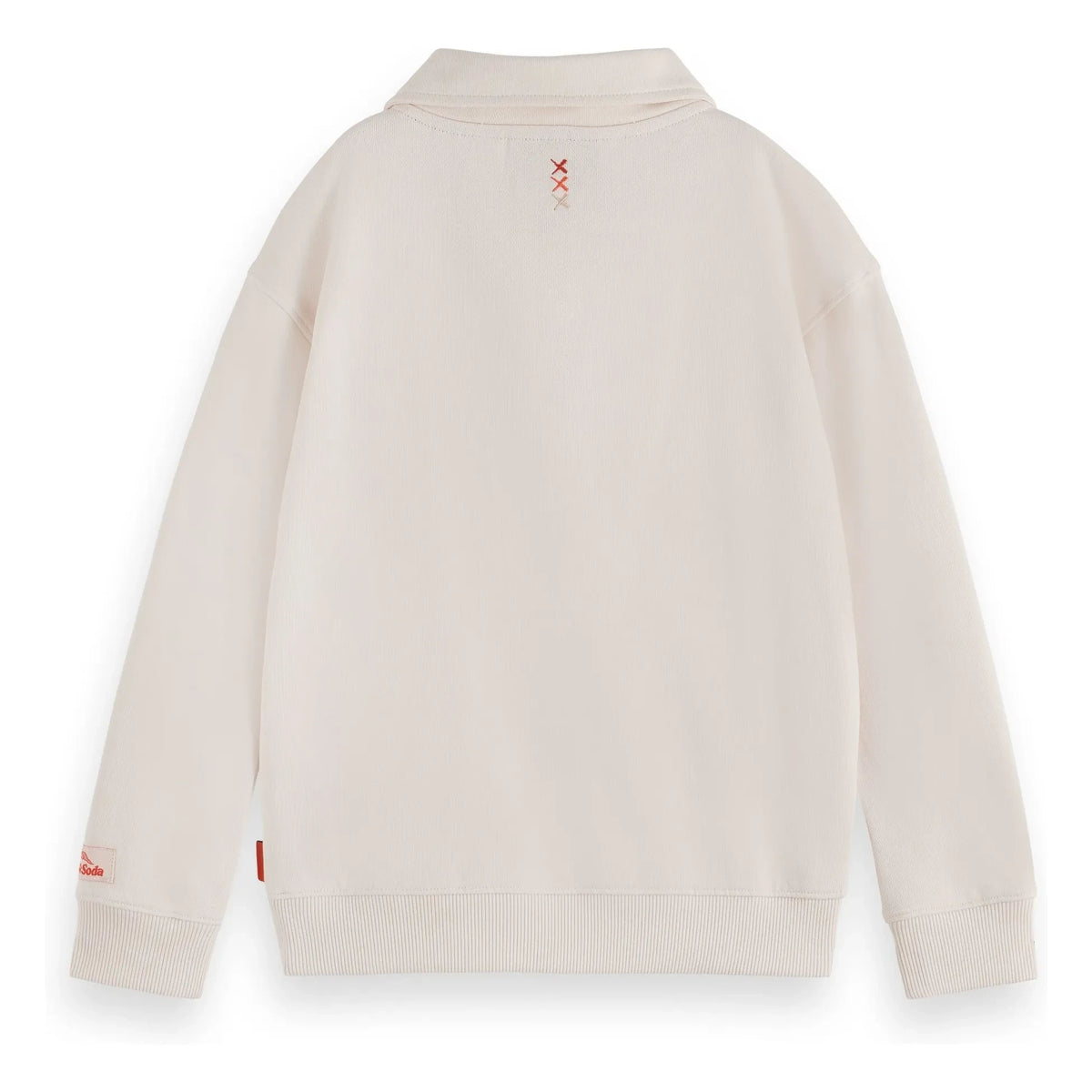 Scotch & Soda - Artwork Organic Cotton Polo Neck Sweatshirt | Ivory