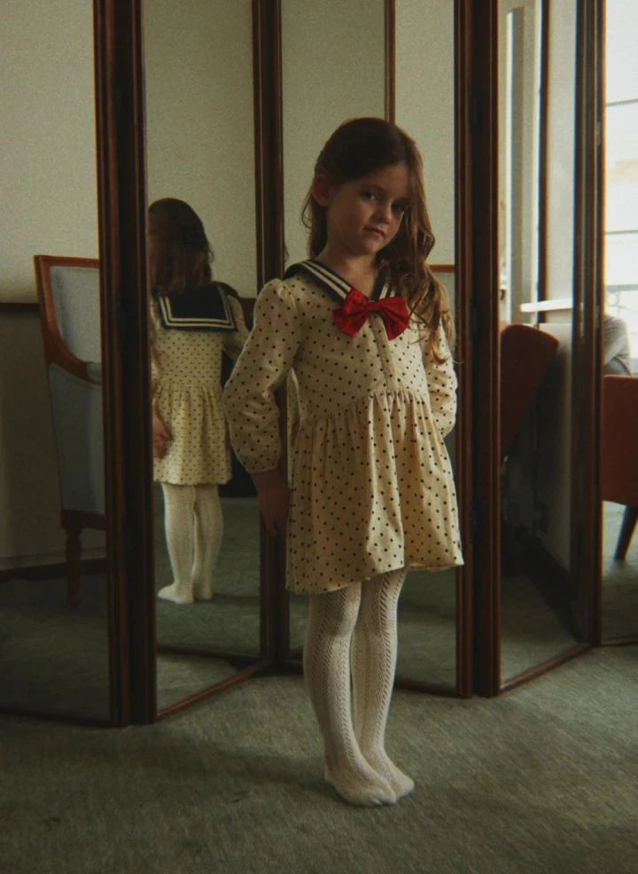 Konges Sløjd - Cali Polka Dot Dress, Organic Cotton | Ecru