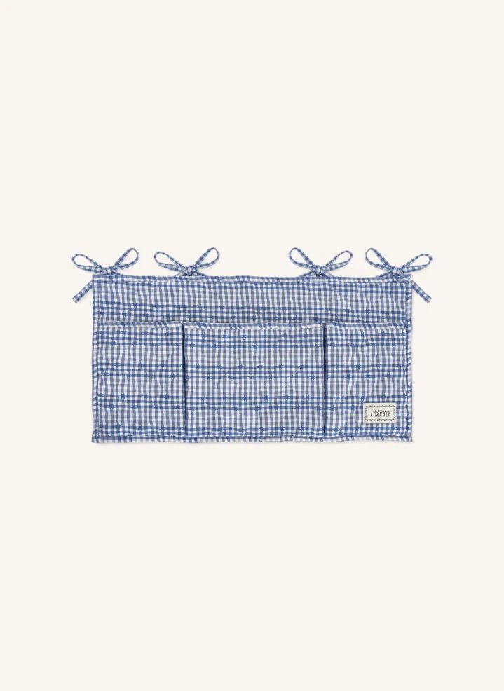 Editions Aimable - Roch bed storage unit | Blue Vichy Cotton