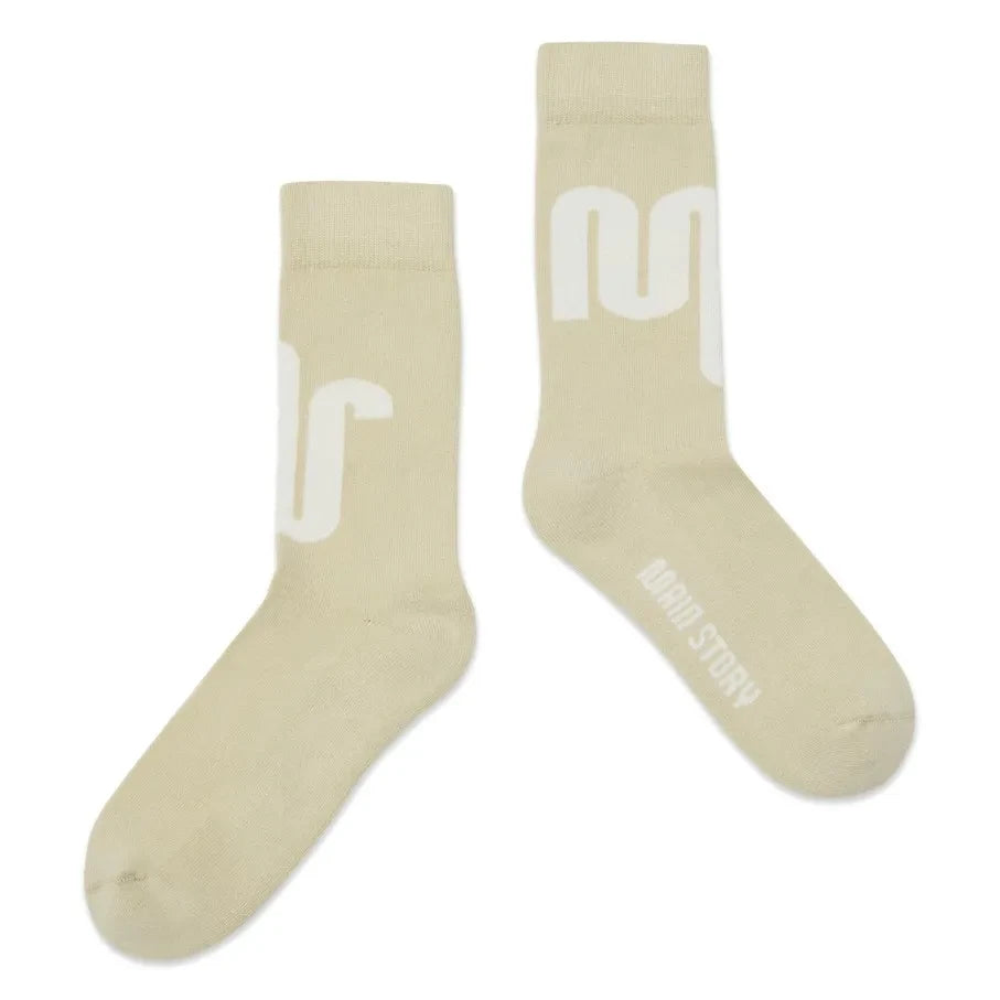 Main Story - Organic Cotton Logo Socks | Cream