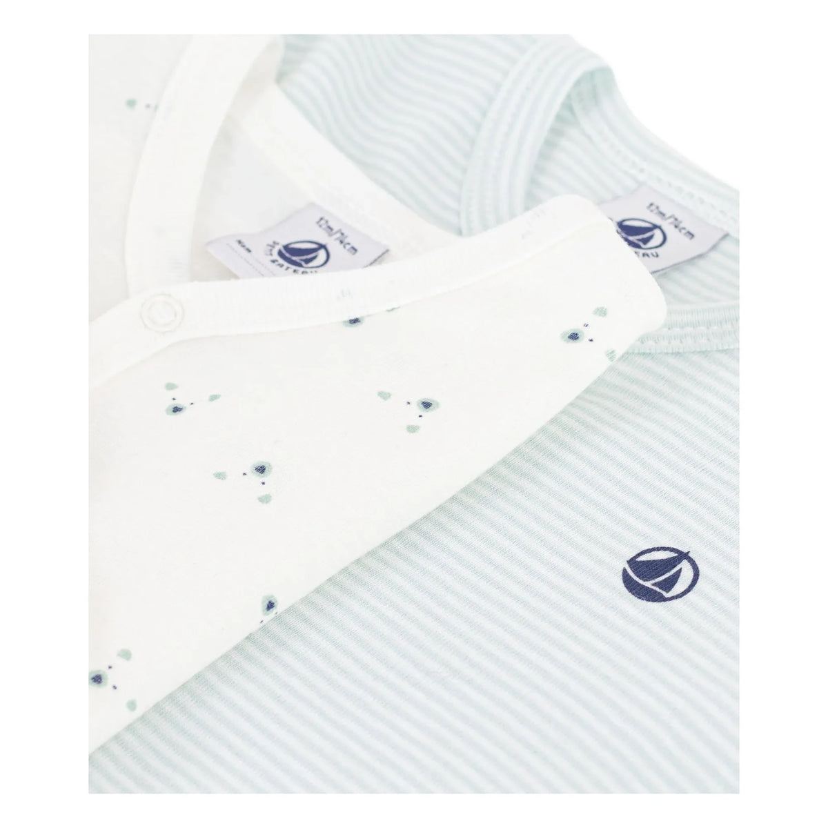 Petit Bateau - 2-Piece Dors Bien Oursons Organic Cotton Pajama Set | Green