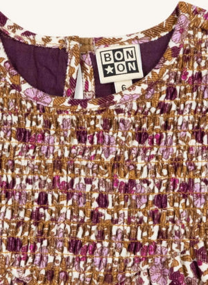 Bonton - Perle Fleurie Ruched Dress | Caramel