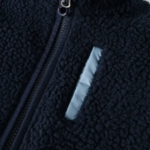 Liewood - Franka Reversible Sherpa Style Jacket Made from Recycled Fibers | Navy