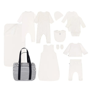 Petit Bateau - Organic Cotton Striped Maternity Bag | Navy