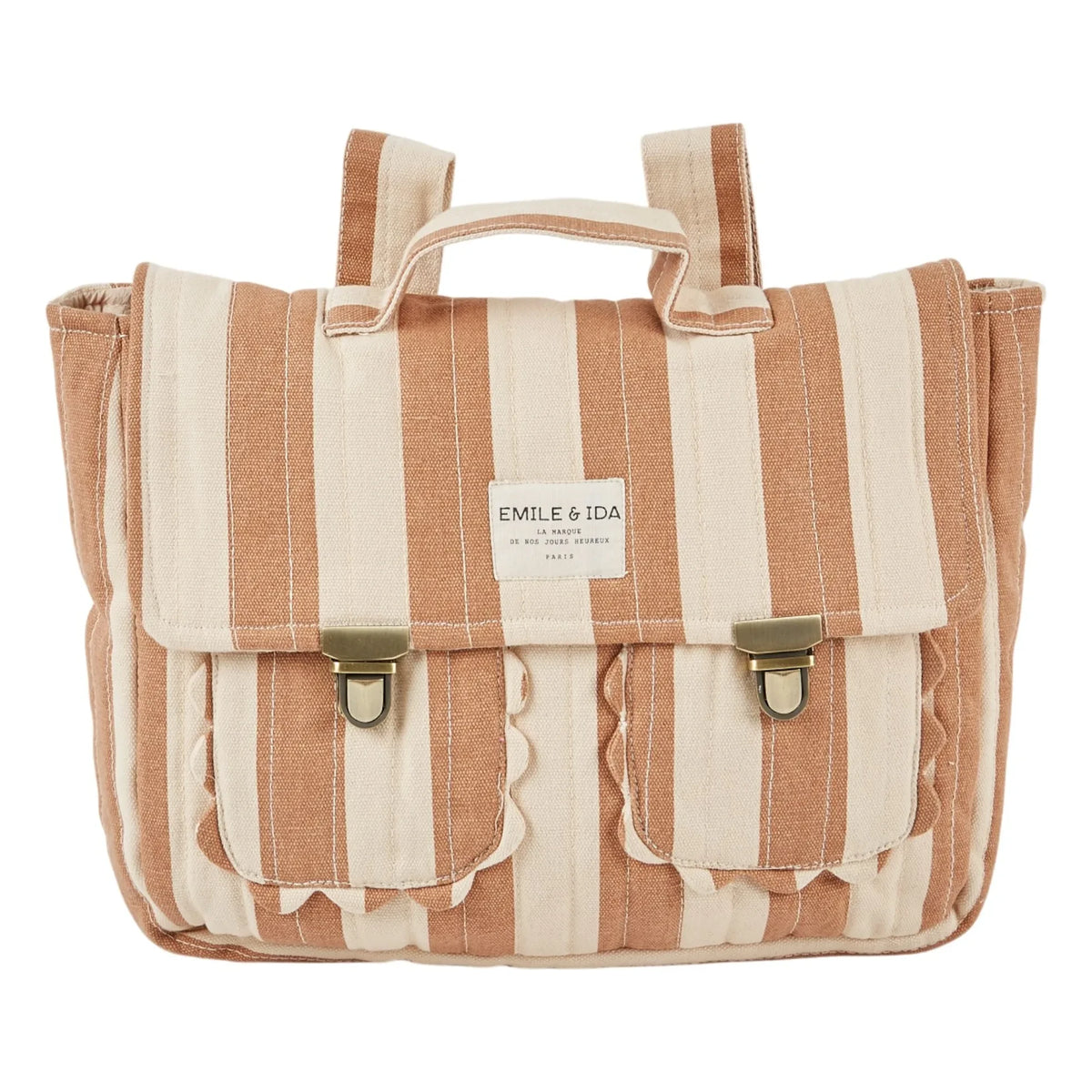 Emile et Ida - Striped handbag | Ecru