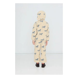 Tinycottons - Horse Patterned Sherpa Style Zippered Sweatshirt | Cream