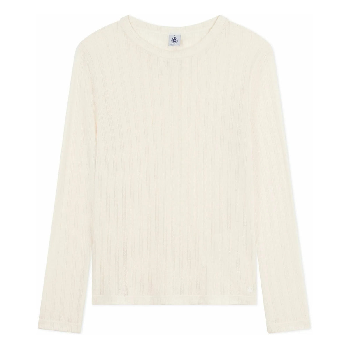 Petit Bateau - Pointelle Organic Cotton T-Shirt | Ecru