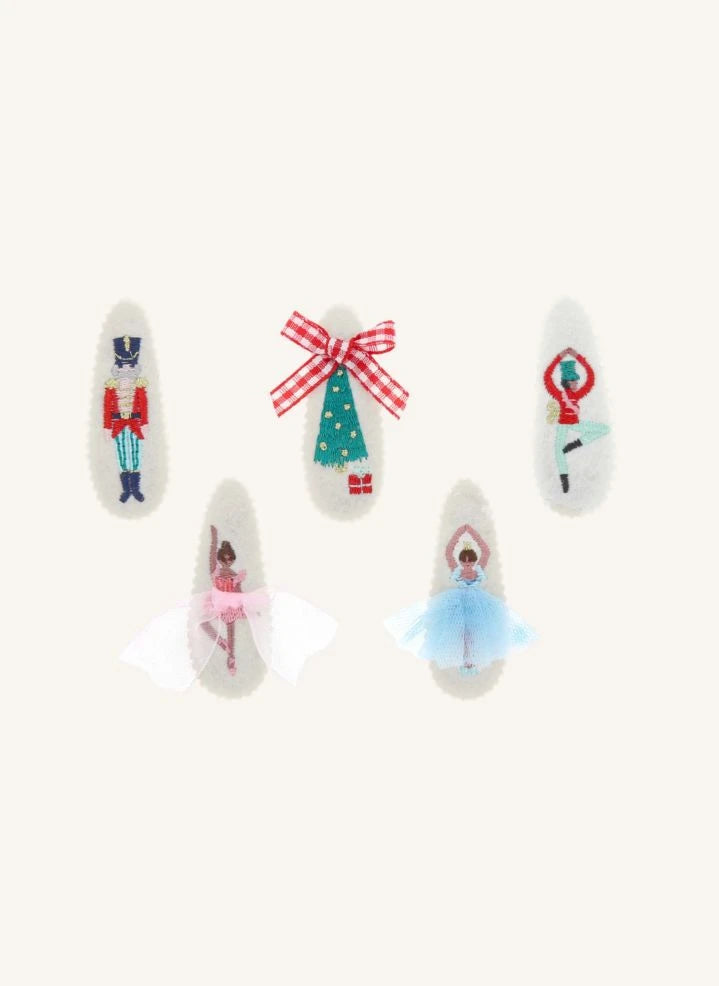 Meri Meri - Embroidered Nutcracker hair clips - set of 5