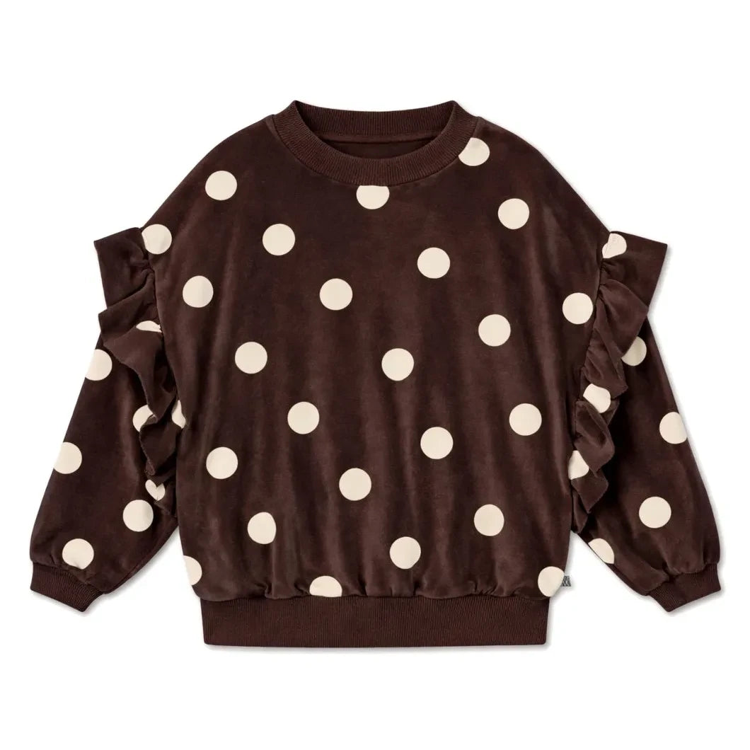 Repose AMS - Organic Cotton Velour Polka Dot Sweatshirt | Brown