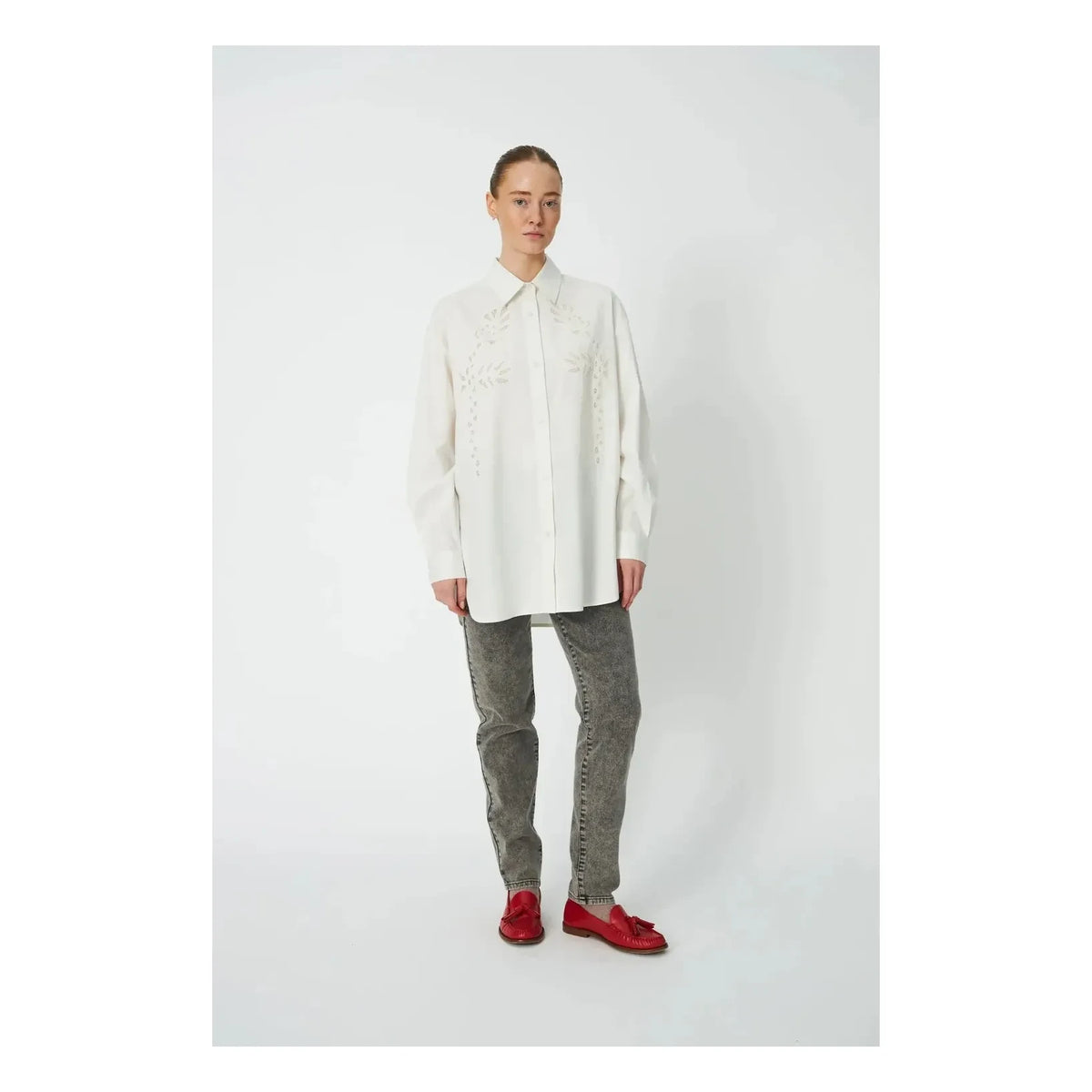 Stella Nova - Organic Cotton Embroidered Shirt | White