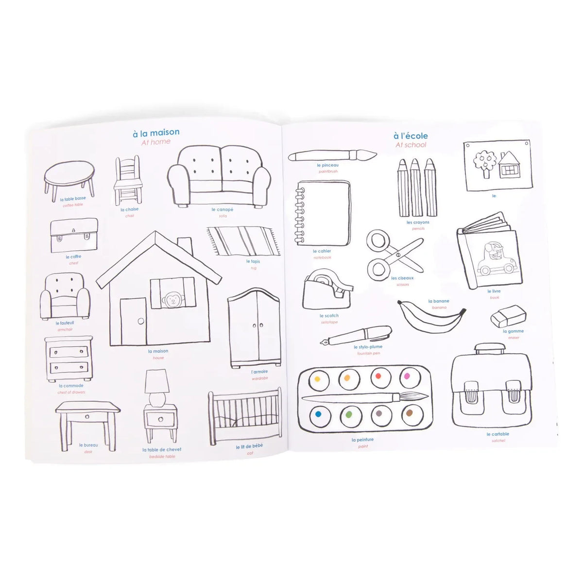 Moulin Roty - Bilingual Coloring Book - Les Popipop