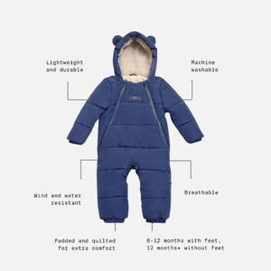 FINNSON Anders Footless Snowsuit - Navy-Snowsuits-Navy-12-18m | Natural Baby Shower