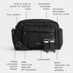 Finnson Freya Eco Compact Changing Bag + Oversized Stroller Organiser - Leopard-Stroller Organisers-Leopard- | Natural Baby Shower