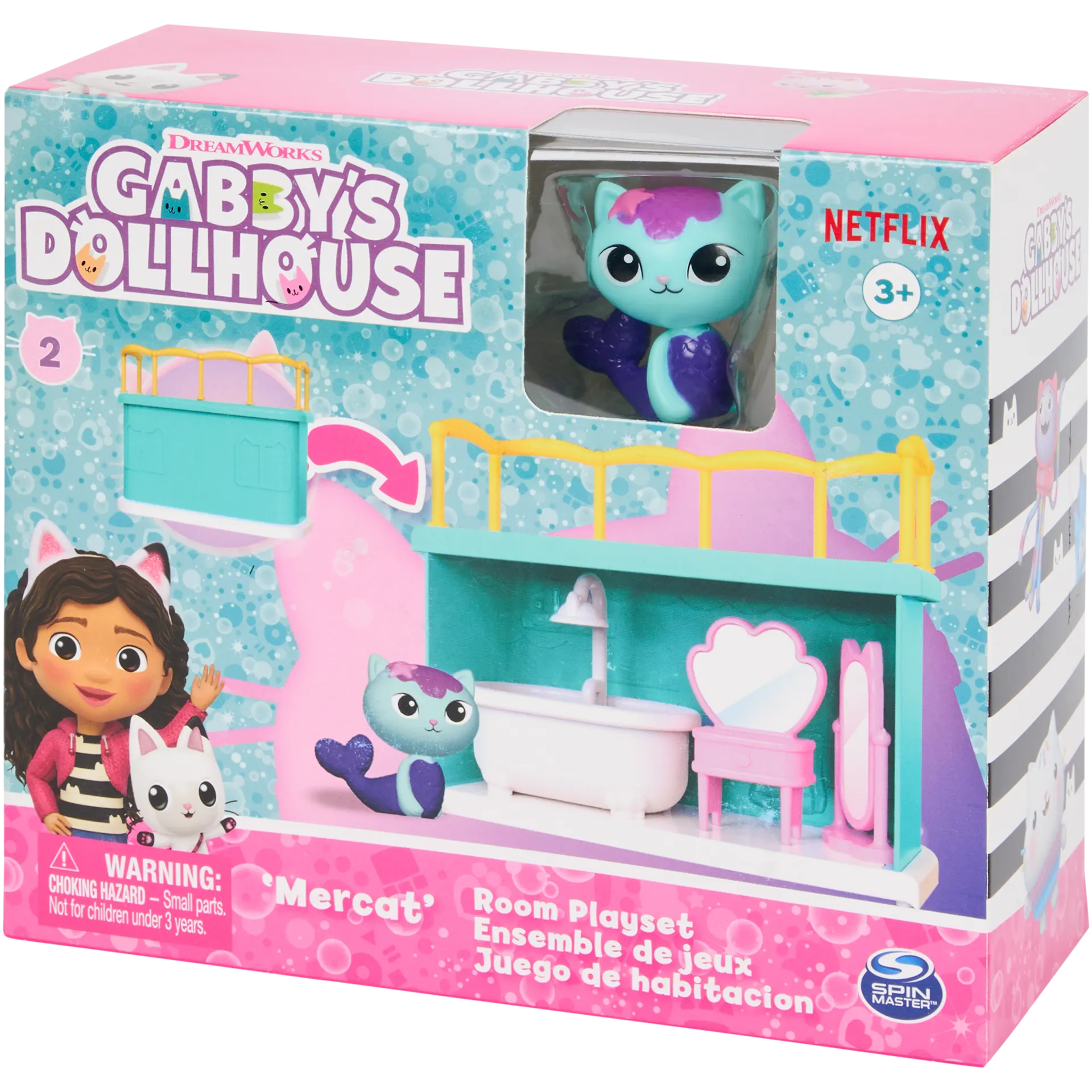 Gabbys Dollhouse - Bath Adventure Toy Set with Mercat