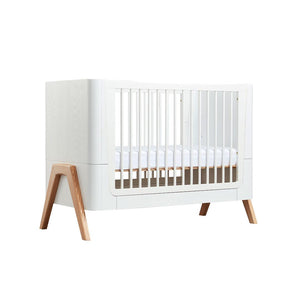 Gaia Baby Hera Cot Bed + Dresser Two Piece Bundle - Scandi-White + Natural-Nursery Sets- | Natural Baby Shower