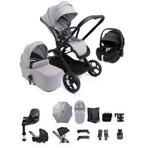 iCandy Core 2 Black Complete Travel Bundle with Maxi-Cosi Pebble 360 Pro and Base-Travel Systems-Storm Grey- | Natural Baby Shower