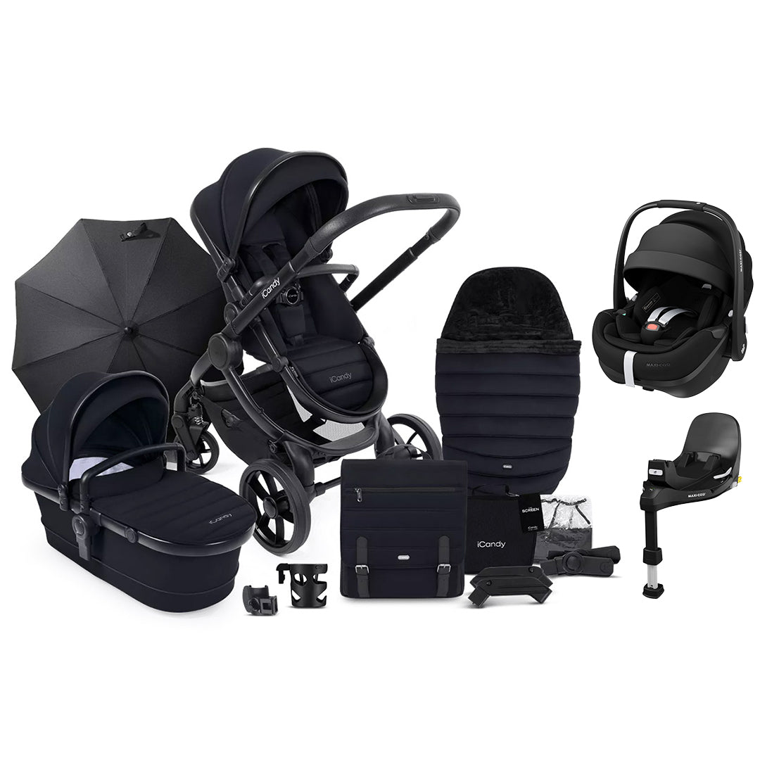 iCandy Peach 7 Complete Travel System with Pebble 360 Pro 2-Travel Systems-Black- | Natural Baby Shower