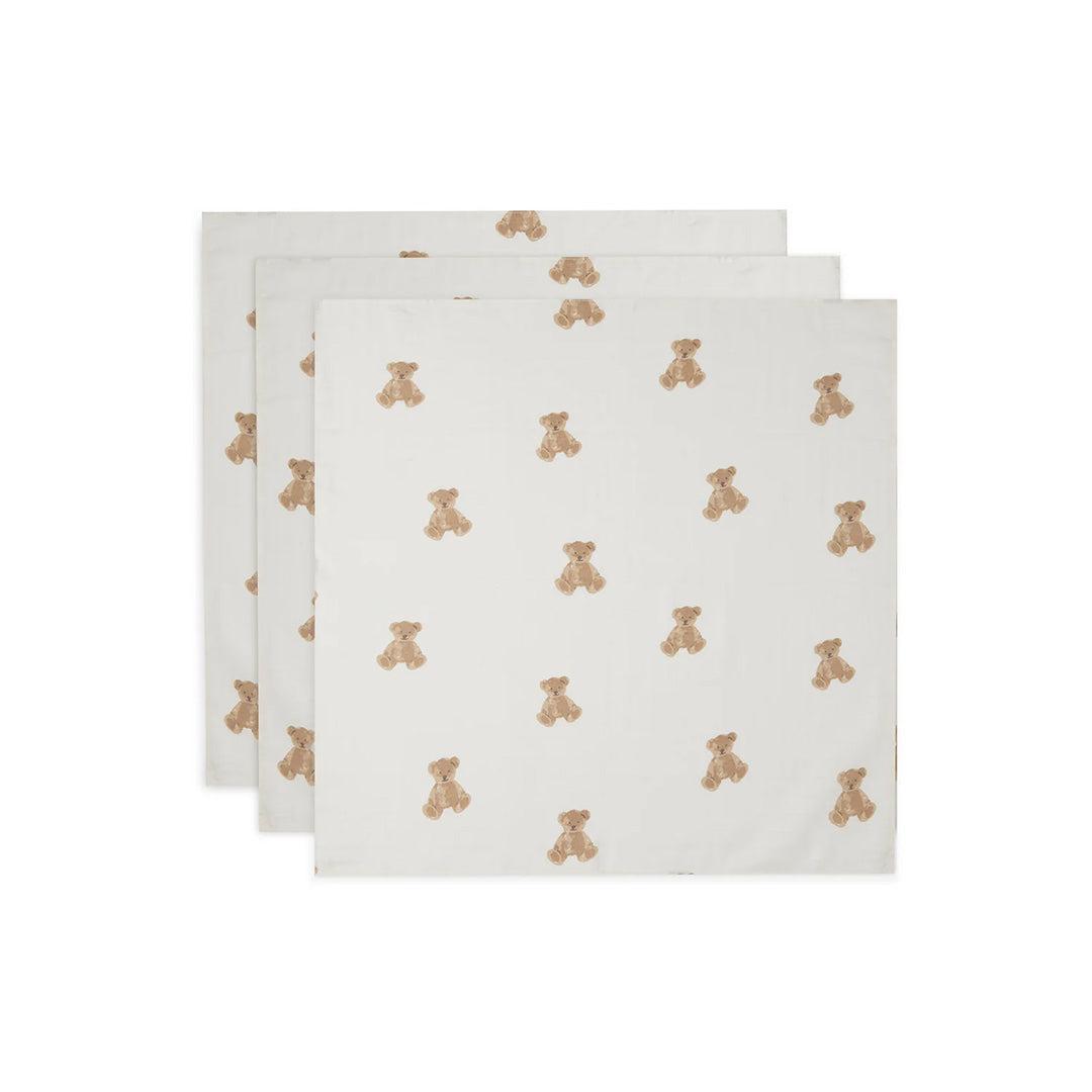 Jollein Muslin Cloth (3pack) - Teddy Bear-Muslin Squares-Teddy Bear- | Natural Baby Shower