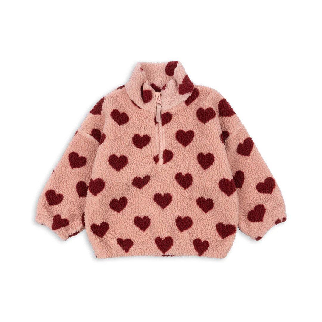 Konges Sløjd Jody Teddy Half Zip - Coeur Mellow-Jumpers + Sweatshirts-Coeur Mellow-12m | Natural Baby Shower