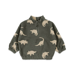 Konges Slojd Jody Teddy Half Zip - Dino Silhouette-Coats-Dino Silhoutte-9m | Natural Baby Shower