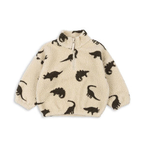 Konges Slojd Jody Teddy Half Zip - Dino Silhouette-Coats-Dino Silhoutte-9m | Natural Baby Shower