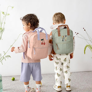 Lassig Mini Square Backpack - Peach - Little Gang Cherry-Changing Bags-Peach- | Natural Baby Shower