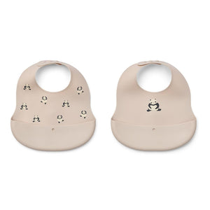 Liewood Ember Printed Bib 2-pack - Panda / Sandy-Bibs-Panda / Sandy-One Size | Natural Baby Shower