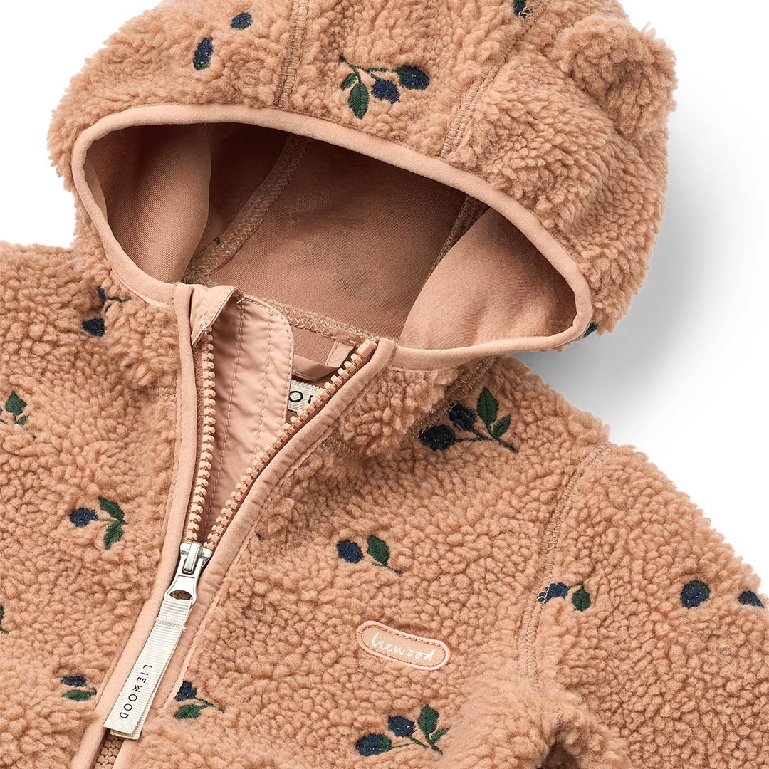 Liewood Mara Pile Jacket With Ears - Berry / Pale Tuscany / Embroidery-Coats-Berry / Pale Tuscany / Embroidery-104 | Natural Baby Shower