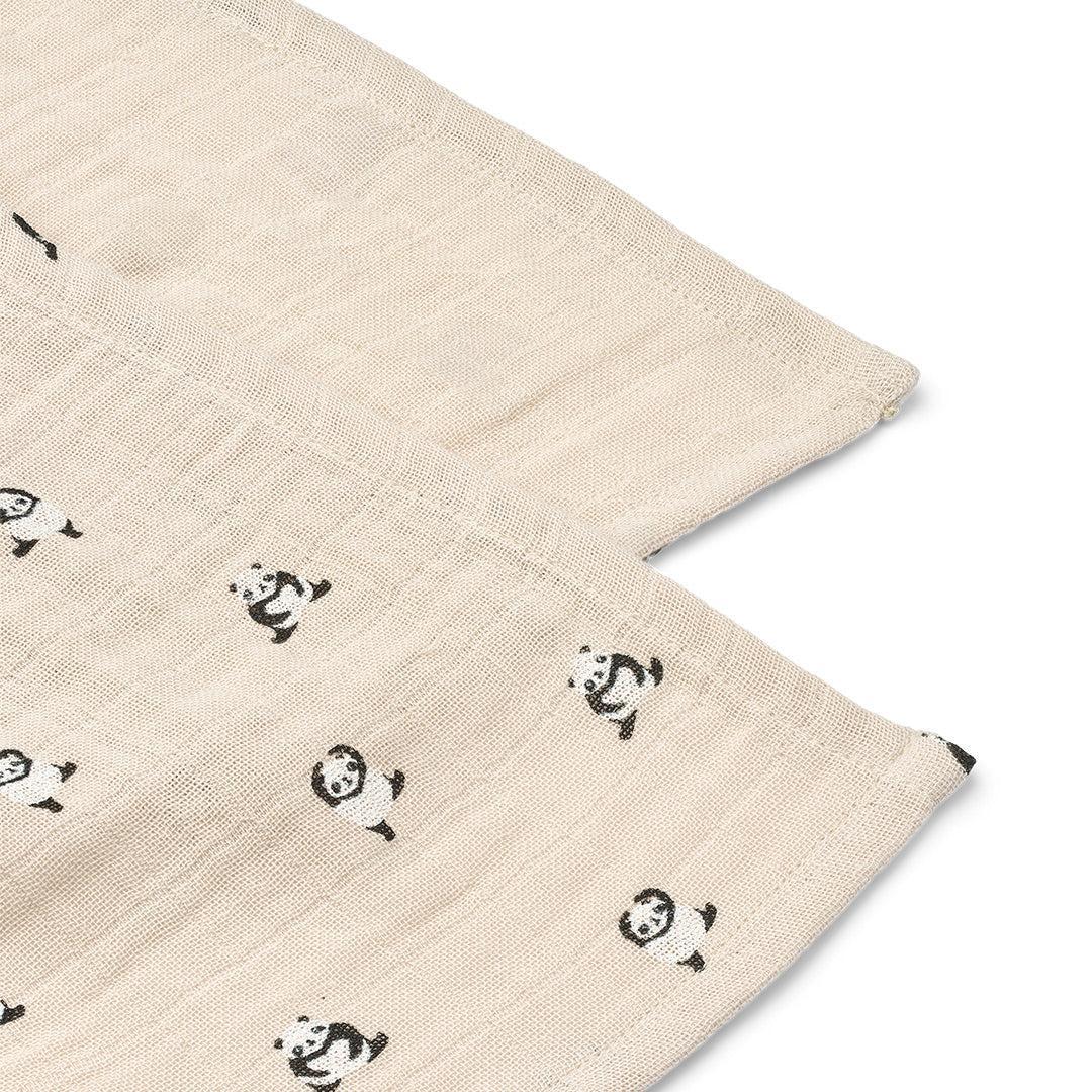Liewood Lewis Muslin Cloth 2-Pack - Mini Panda / Sandy Mix-Muslin Squares-Mini Panda / Sandy Mix-One Size | Natural Baby Shower
