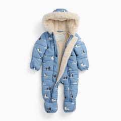 MORI Recycled Faux Fur Lined Penguin Snowsuit - Rainwash-Snowsuits-Rainwash-0-3m | Natural Baby Shower
