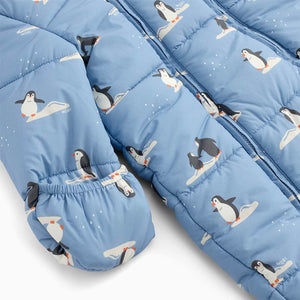 MORI Recycled Faux Fur Lined Penguin Snowsuit - Rainwash-Snowsuits-Rainwash-0-3m | Natural Baby Shower